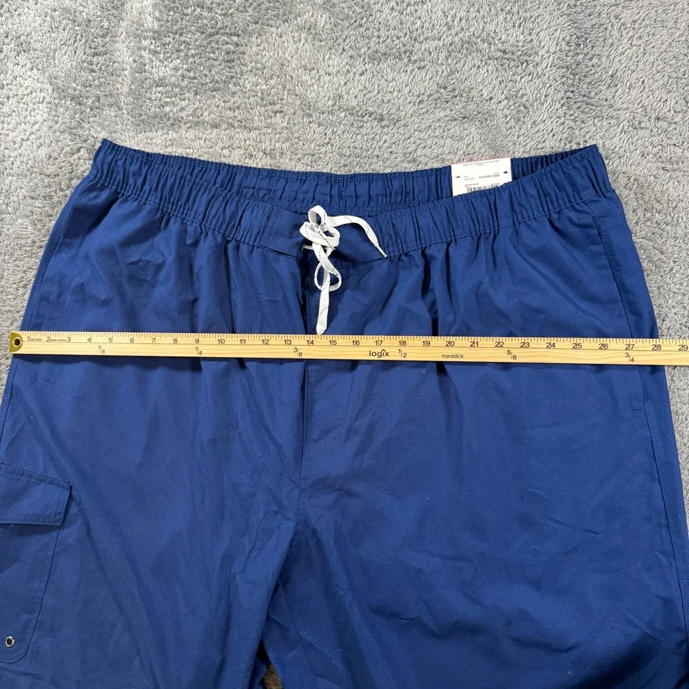 St John's Bay Mens Swim Shorts 4XLT Blue Cargo Pocket 11 Inseam UPF 50+ NEW